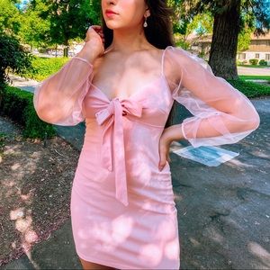 Soft pink Tie-front Mini Dress SIZE 10